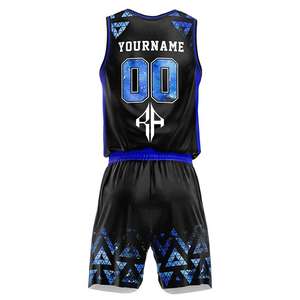 Nouveaux ensembles de basket-ball à sublimation pour hommes, fourniture OEM, matériau 100% polyester de haute qualité, prix bon marché pour hommes - Product Image 2
