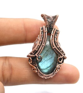 สร้อยคอทองแดงหินอัญมณีลาบราดอร์ - Product Image 3