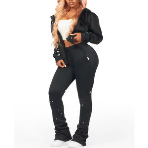 Ensemble de survêtement athlétique pour femmes, jogging, coupe ajustée, confortable, respirant, pour la salle de sport, l'entraînement, la course à pied, le fitness - Product Image 3