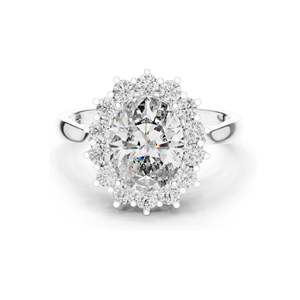 2.56 CT Pear-Shaped Lab Diamond Halo <b>Ring</b> for Women VVS-VS EF Clarity 18KT, 14KT, 10KT Gold & 925 Silver Rose, Yellow, - Product Image 1