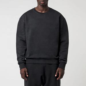 Venta al por mayor de sudaderas personalizadas para hombre de alta calidad 100% algodón tela de rizo francés de talla grande sudaderas básicas con estampado de hojaldre - Product Image 1