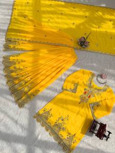 Hermoso Traje Sharara Palazzo de Diseñador de Moda en Georgette con Bordado, Proveedor Indio de Diseño Elegante - Product Image 6