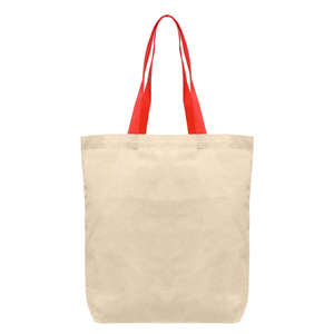 Sac fourre-tout en coton naturel avec sangles colorées, impression de votre logo personnalisé sur le sac, sac promotionnel pour entreprise, cadeau, meilleur emballage - Product Image 4