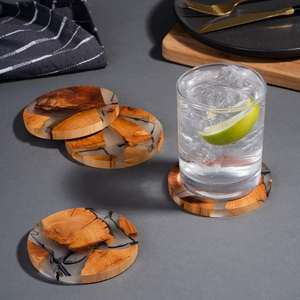 Posavasos de Madera Estilo Ecológico, Tapetes de Madera Natural para Bebidas, Ideales para la Decoración Moderna del Hogar, la Cocina y la Oficina - Product Image 3