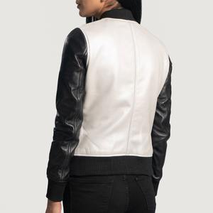 2025 veste en cuir à capuche pour femmes décontracté coupe ajustée Streetwear avec capuche tricotée amovible en cuir véritable - Product Image 6