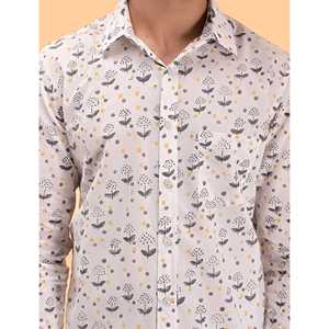 Chemise décontractée pour homme en coton imprimé à manches longues, respirante, en popeline ou tissu Oxford, motif floral ou à pois, offre ODM - Product Image 2