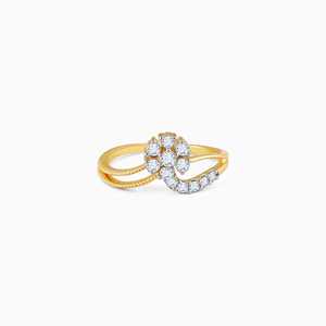 Bague élégante en diamant cultivé en laboratoire avec marguerite dorée pour femme, bijoux de luxe, conception étincelante, idéale pour les fiançailles, cadeau de mariage - Product Image 1