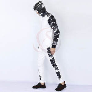 Survêtement de sport blanc sur mesure pour homme, ensemble deux pièces tendance, 100 % coton respirant et léger - Product Image 2