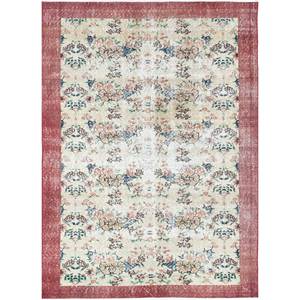พรมขนสัตว์ลายดอกไม้สีแดงและสีส้มสไตล์วินเทจ ทอมือ ขนาด 9x12 ฟุต รูปทรงสี่เหลี่ยมผืนผ้า สำหรับบ้านและทางเดิน รุ่น Teen Model Pae-2628 - Product Image 1