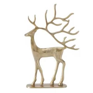 Escultura de Reno de diseño moderno hecha a mano, calidad de lujo, Base de madera, Material de aluminio, accesorio de Navidad - Product Image 3