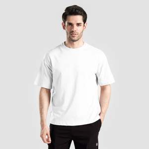 Baddest 100% Cotton Jersey <b>Tee</b> for Gym Workout-<b>White</b> - Product Image 2