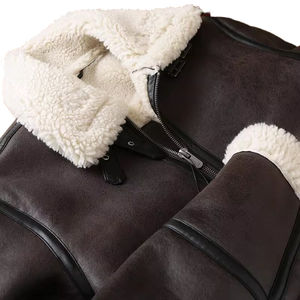 Veste en cuir véritable pour homme OEM, tissu en micro-suède de luxe avec col rabattu, épaisseur standard pour une chaleur hivernale tendance - Product Image 4