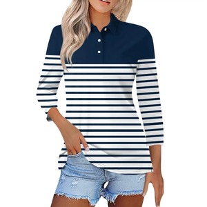 New Premium Custom Polo Shirts for Women 2025 Slim Fit Summer Women's Shirt 100% Cotton Stand Collar Polo Shirts - Product Image 1