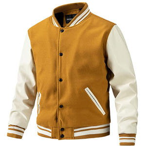 Veste de Base-Ball en cuir pour homme, vêtement de rue personnalisé avec Logo et Patch, collection 2023 - Product Image 1