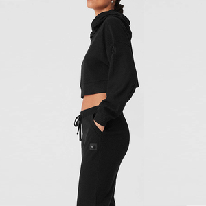 ชุดโยคะสตรีไซส์ใหญ่พิเศษแขนกุดแห้งเร็วระบายอากาศได้ดีพิมพ์โลโก้บนเอวทรงหลวมมีฮู้ด - Product Image 6