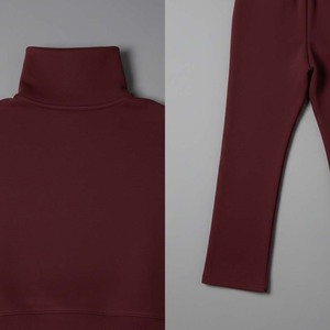 Conjunto Deportivo de Dos Piezas para Mujer, Color Borgoña, Sudadera con Capucha, Pantalones Cortos Ajustados de Pierna Recta con Aberturas Laterales, Ropa Urbana 100% - Product Image 6