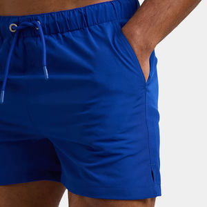 Short de plage solide de qualité supérieure pour hommes confortable taille moyenne coupe à séchage rapide tissu polyester/coton extensible Design classique - Product Image 6