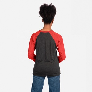 Siguiente nivel Vintage rojo/Vintage negro 6051 Unisex Tri-Blend 3/4 Raglan camiseta transpirable Tri-Blend Jersey cuello redondo clásico T EE - Product Image 4