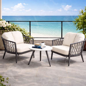 Durable <span class=keywords><strong>Calista</strong></span> Outdoor Rope Weaving Garden Set Sofá Silla de calidad con cómodos cojines suaves y mesa auxiliar redonda - Product Image 1