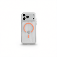 Étui officiel IP 16 PRO compatible avec lanière magnétique en TPU+PC à texture gaufrée transparente et lumineuse avec anneau et sangle