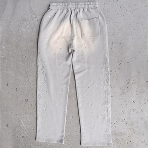 Pantalons de survêtement personnalisés vintage avec logo brodé délavé au soleil Pantalons de survêtement en coton épais pour hommes Style décontracté avec service OEM - Product Image 5