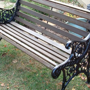 Banc de jardin extérieur en fer pur élégant enduit de poudre - Product Image 4