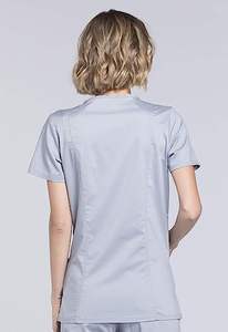 ชุดยูนิฟอร์มผู้หญิง,เสื้อคอวีมีซิปยืดได้หลายสี - Product Image 3