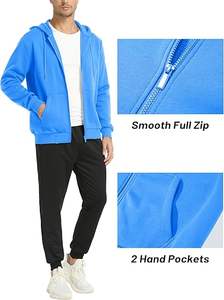 Sweat à capuche zippé en molleton de coton style moderne, épais, chaud, coupe ample, mode urbaine - Product Image 6