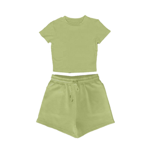 Conjunto de Top corto y pantalones cortos lavanda personalizado para mujer, conjunto informal de dos piezas de verano - Product Image 4