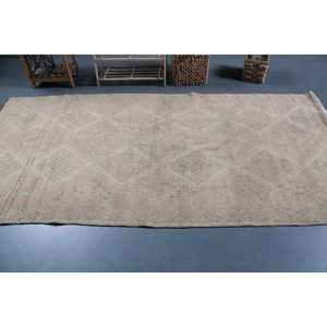 Grand tapis turc vintage 4,4x9,2 pieds, tapis uni gris bleu - Product Image 3