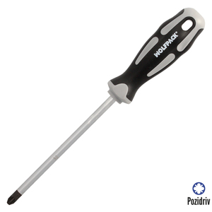 Cacciavite Pozidriv in Acciaio S2 con Impugnatura Bimateriale TPR Misura PZ 3 x O/ 8 x 150 mm. DIN5262. - Product Image 1