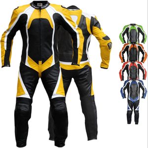 Combinaison de moto une pièce en cuir véritable OEM, personnalisée, imperméable, coupe-vent, unisexe, en gros - Product Image 3