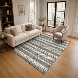 <b>RUGS</b> DEPOT LXDP-0660 Wholesale Grey Silver Modern Vintage Digital Printed Machine Washable Chenille Area <b>Rug</b> <b>Non</b> <b>Slip</b> - Product Image 2