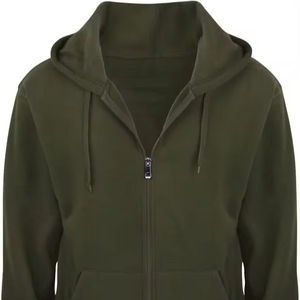 2. Sudaderas con cremallera completa para hombres al por mayor, sudadera de entrenamiento de lana de algodón, ropa de calle, chaqueta de moda transpirable con servicio OEM - Product Image 2