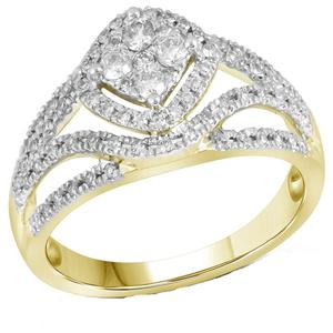 Anillo de compromiso de diamante de moissanita chapado en oro en plata de ley S925, joyería nupcial helada para mujer, regalo de aniversario - Product Image 1