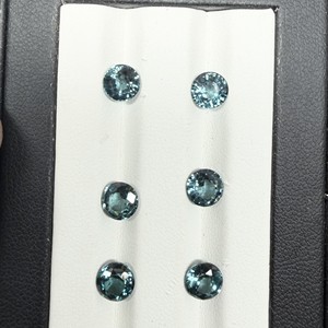 พลอยแซฟไฟร์แบบหลวม6มม. สีเขียวสำหรับการทำเครื่องประดับอัญมณีขายส่ง - Product Image 2