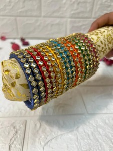 Kundan กำไลไหมสำหรับงานแต่งงานอินเดียตรุษจีนของขวัญที่สมบูรณ์แบบสำหรับหลังโรงเรียนแม่วันฮาโลวีน - Product Image 2