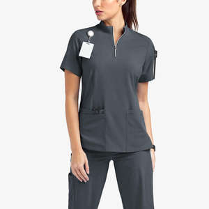 Chemise de travail confortable pour infirmières, uniquement en forme de V, vêtements d'hôpital, nécessite un design personnalisé, chemises d'infirmière en forme de V et à col rond - Product Image 2