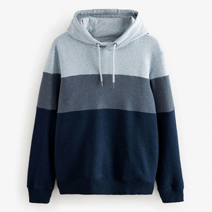 Sudadera con Capucha Unisex de Bloques de Color, Corte Regular, Informal, Tejida, 100% Algodón, Teñido Liso, Ropa de Invierno con Bolsillo - Product Image 1