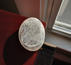 Gran oferta de la mejor calidad, fase lunar grabada con selenita Natural a granel y racimo de cristal, Idea de regalo de cristal para decoración del hogar de alta vibración - Product Image 3