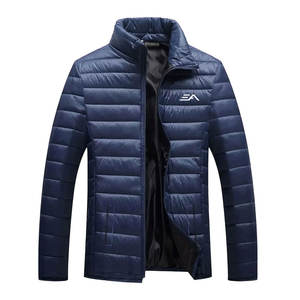 Vestes d'hiver matelassées pour hommes, style personnalisé, écologiques, respirantes, en nylon/polyester, col montant, logo sur le devant, haute qualité, vente en gros - Product Image 1