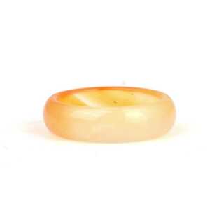 Bague en agate couleur miel, pierre naturelle, style bohème, bijoux fins, motif géométrique, base en platine, plaqué rhodium, pour tous les jours - Product Image 3