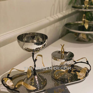 Brûleur d'encens arabe le plus vendu avec la conception décorative de feuille d'or ensemble de brûleur d'encens en métal pour la décoration à la maison - Product Image 1