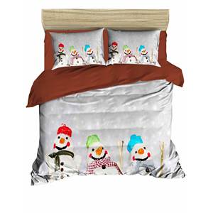 Parure de lit de Noël à imprimé numérique festif, 100 % coton Ranforce, pour lit double, literie de maison - Product Image 2