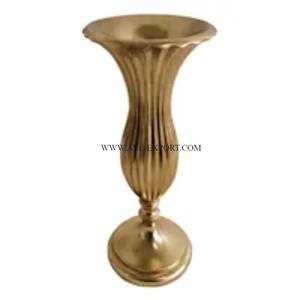 Juego de 2 Flores de metal pulido de oro rosa decorativas para boda trompeta de flores jarrones de flores de sala de estar interior de la mejor calidad - Product Image 2