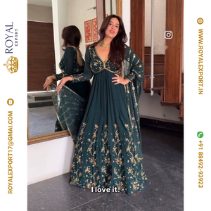 Nueva colección de vestidos cortados Aliya con diseño de llegada en Tarifa mayorista de Royal Export Surat - Product Image 3