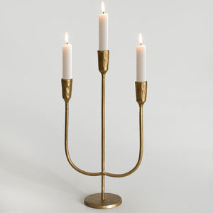 Candelabro de Latón de Estilo Vintage con 3 Brazos, Portavelas Cónico de Metal Pulido para Decoración Elegante del Hogar, Centros de Mesa para Bodas - Product Image 3