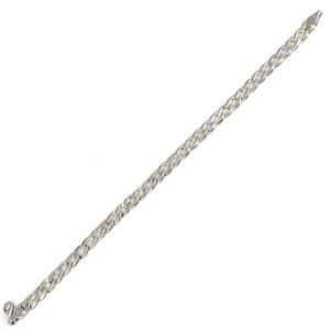 Pulsera de Cadena Fina Plana de Plata de Ley 925 con Baño de Oro de 18K y Rodio, con Diamantes y Perlas, Estilo Religioso - Product Image 2