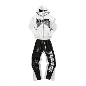 ชุดวอร์มผู้ชายแบบสั่งทำพิเศษ ปี 2026 ชุดเซ็ตเสื้อฮู้ดดี้และกางเกงขายาวทรงบานพิมพ์ลายพัฟฟ์ สำหรับผู้ใหญ่ ไซส์พลัส ชุดวอร์มฤดูหนาว - Product Image 4