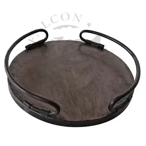 Bandeja de Servicio Redonda Moderna de Lujo en Oferta, con Tamaño y Logotipo Personalizables, Bandeja Decorativa para Mesa, Bandeja para Servir Té - Product Image 5